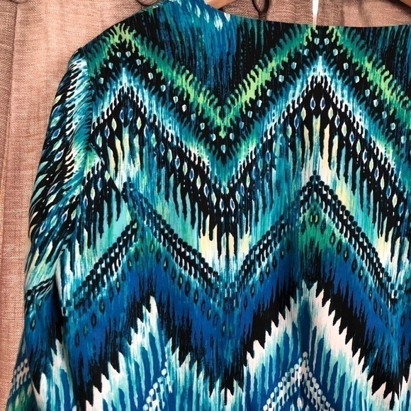 Chico’s Blue Watercolor Open Front Blazer - Picture 10 of 13